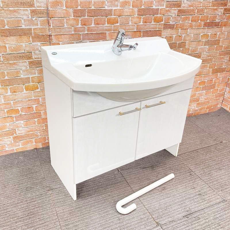 品 松下電工 NAiS 人工大理石製 シャワー付シングルレバー混合水栓蛇口 扉タイプ 洗面化粧台 幅90 cm 900 mm 57 K