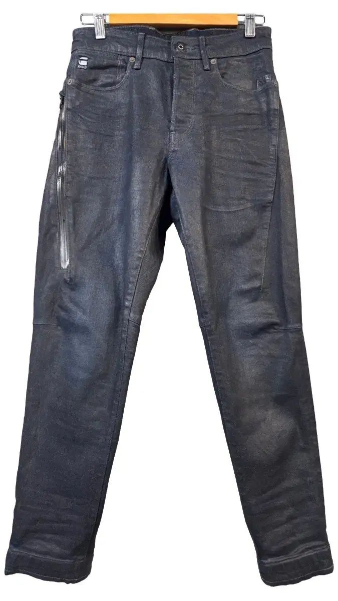 G Star Raw ブラック デニムジーンズ サイドジッパージーンズ 27 オイルパンツ