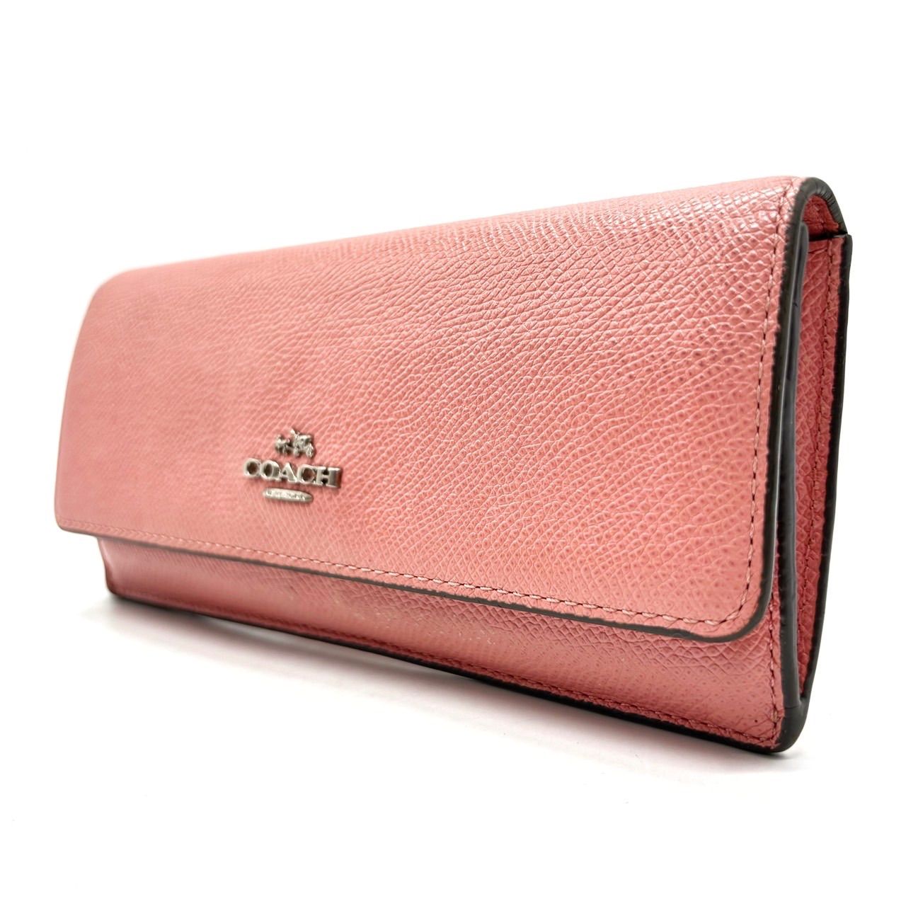 良品】 COACH コーチ 長財布 ロングウォレット 二つ折り財布 レザー 革 