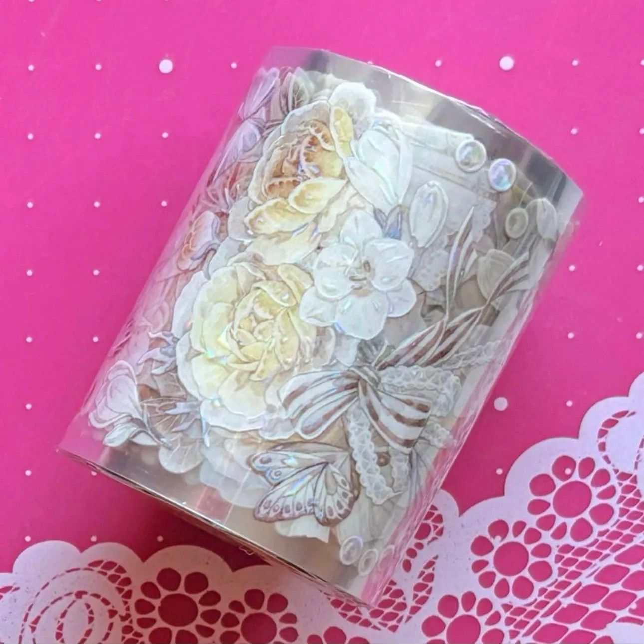 贝壳光 6 cm 10 m 南朝观夏 海外マスキングテープ 海外マステ 花 黄色い花