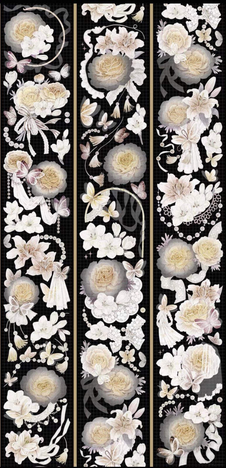  贝壳光 6 cm×10 m 南朝观夏 海外マスキングテープ 海外マステ 花 黄色い花 マスキングテープ テープ マスキングテープ