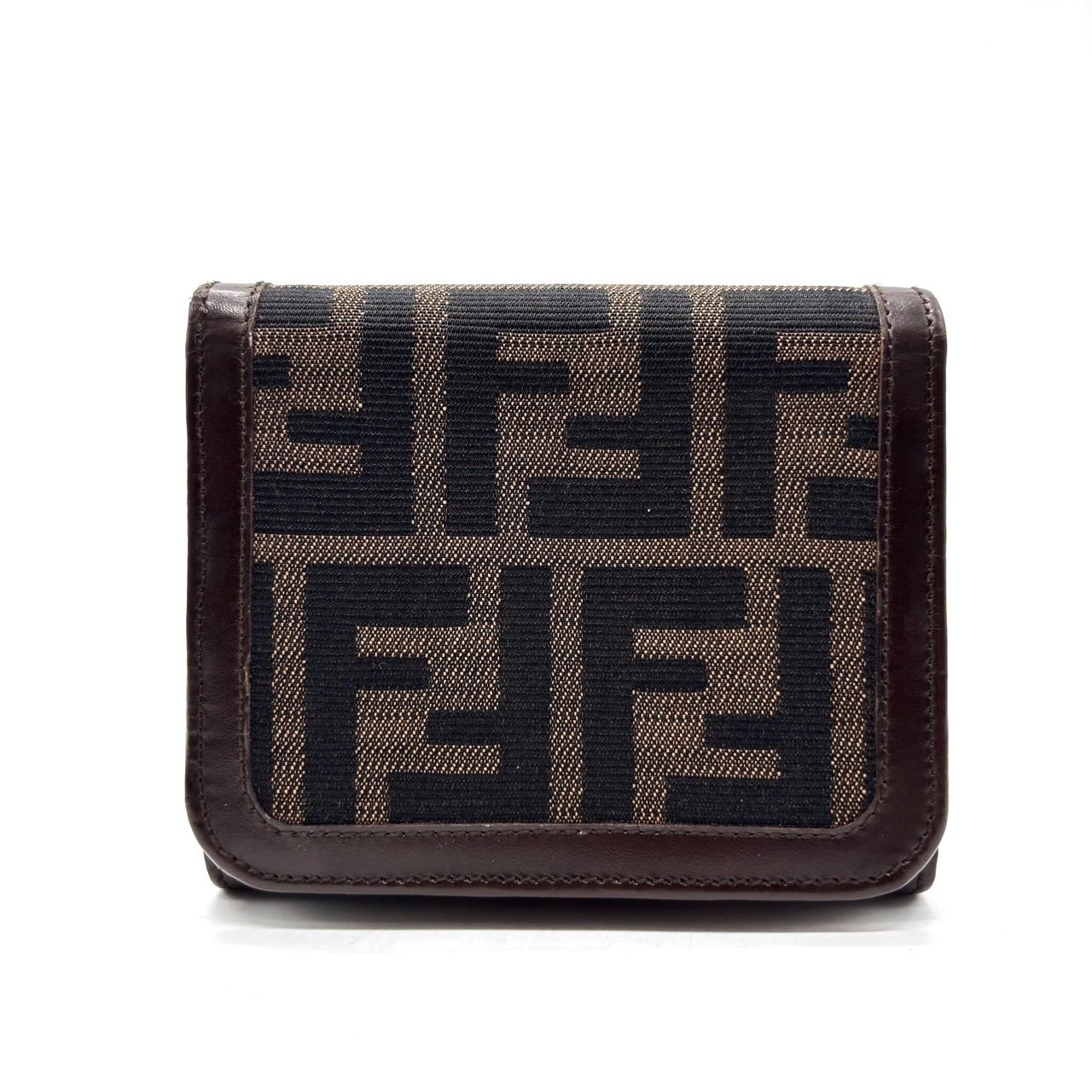未使用品　箱付き　FENDI フェンディ　折り財布　ズッカ柄　FFロゴ　ブラウン imgrc0089420800.jpg