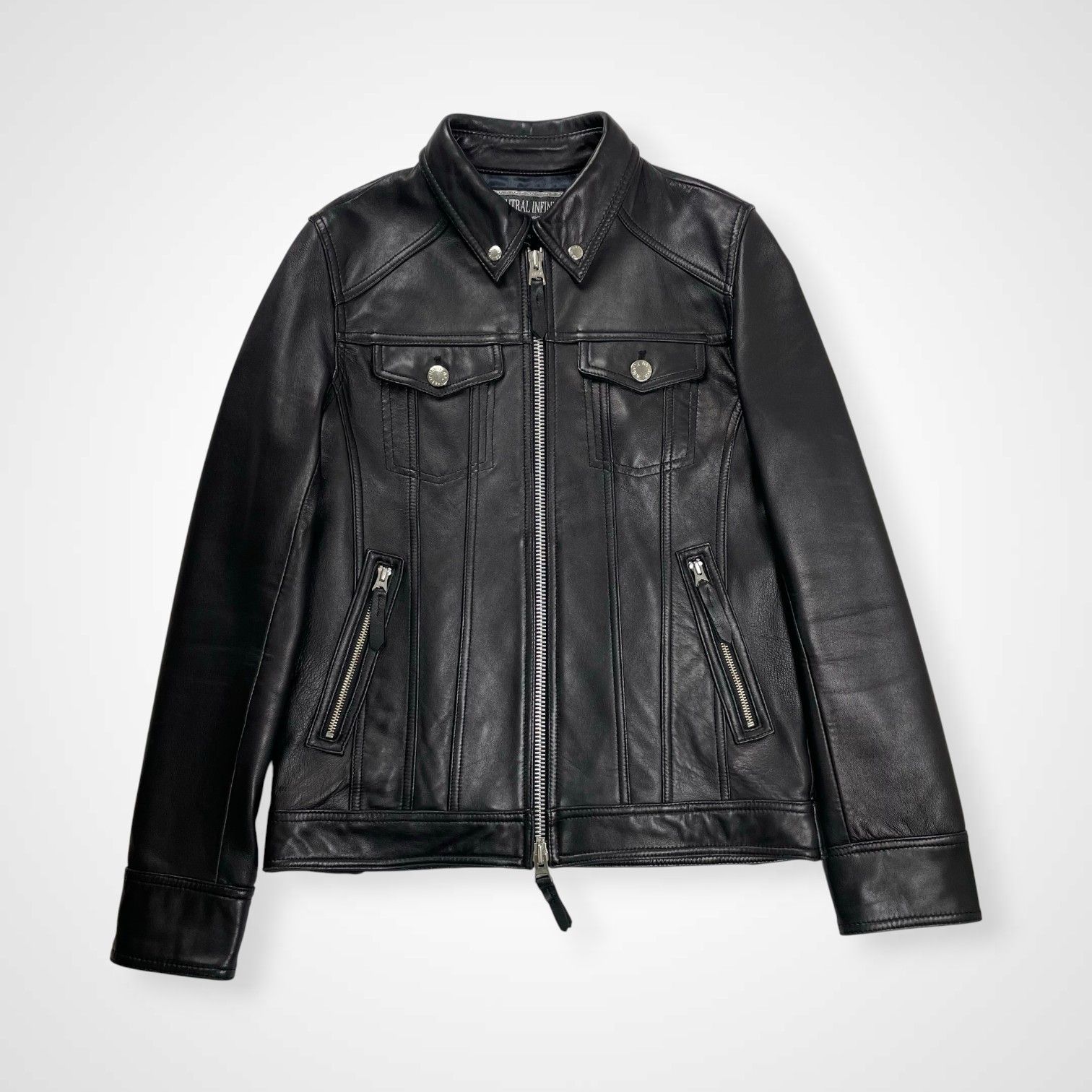 NEUTRAL ニュートラルインフィニティ ジャックローズ レザートラッカージャケット ブラック 参考定価 40 000程度 SIZE M
