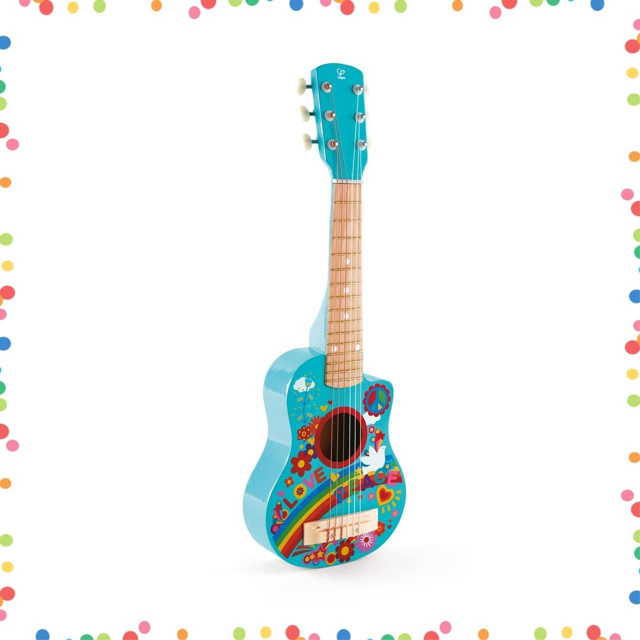 商品 フラワーパワー マイファーストギター 3才以上 木製 楽器 Hape ハペ おもちゃ E 0600