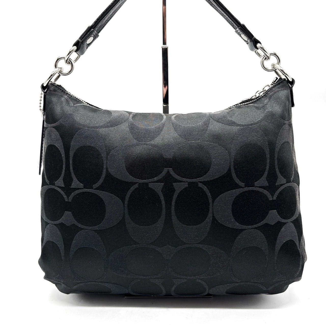 美品】 COACH Y2K soho signature black canvas leather unisex コーチ 
