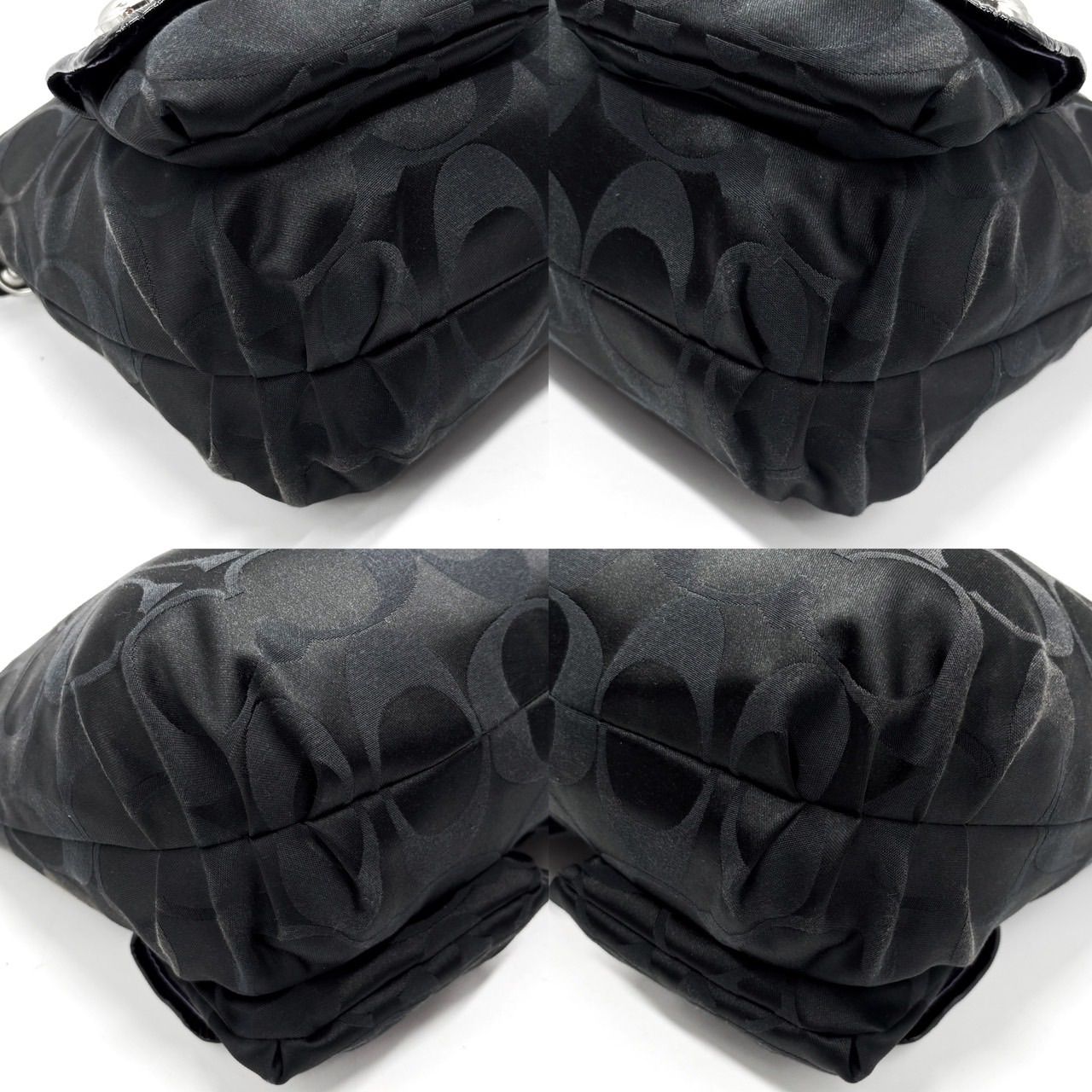 美品】 COACH Y2K soho signature black canvas leather unisex コーチ 