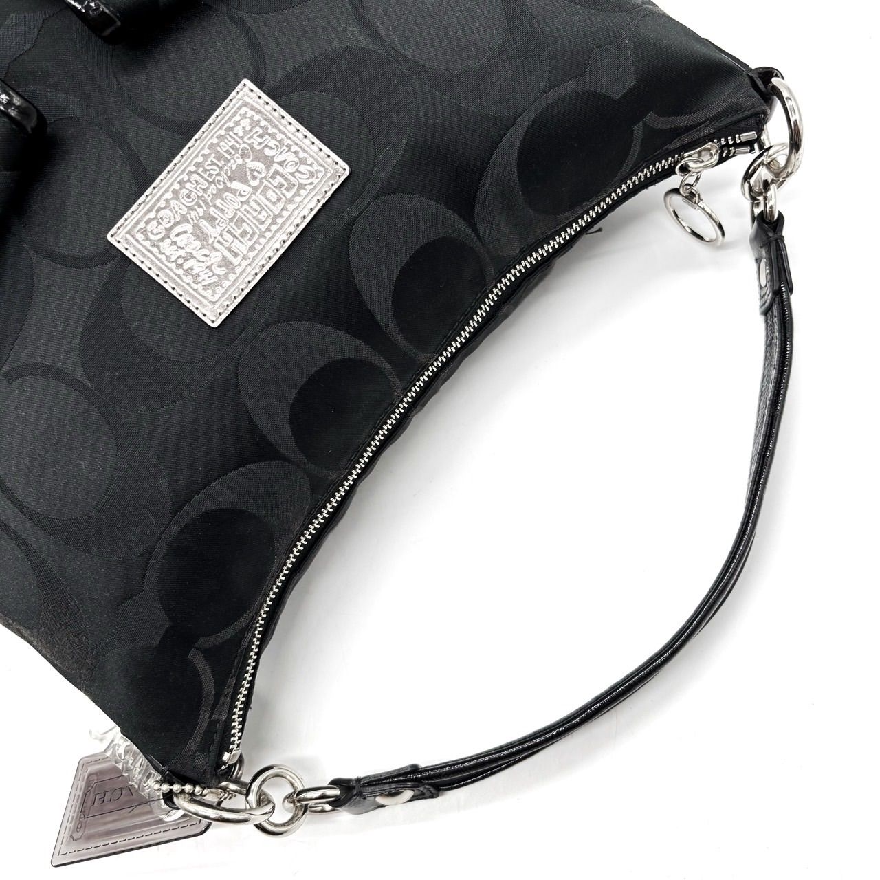 美品】 COACH Y2K soho signature black canvas leather unisex コーチ 