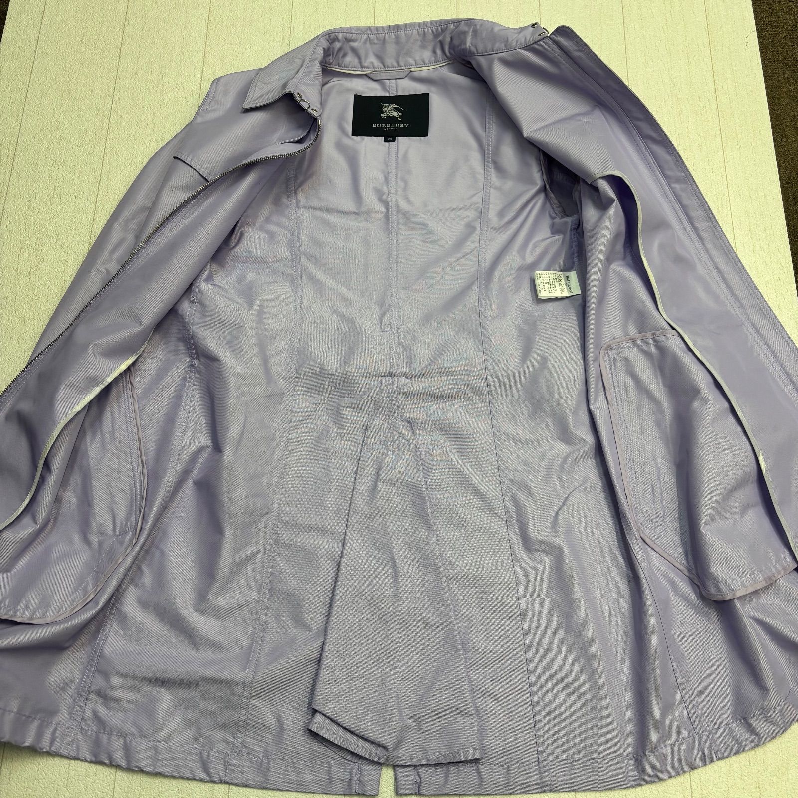 ◼︎ 極美品 撥水加工 バーバリー ステンカラーコート ラベンダー