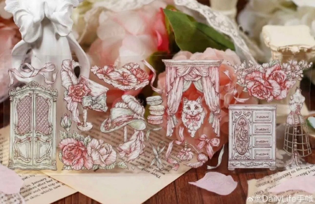 PET 8 cm 10 m 维多利亚 海外マスキングテープ 海外マステ ネコ トルソー クローゼット