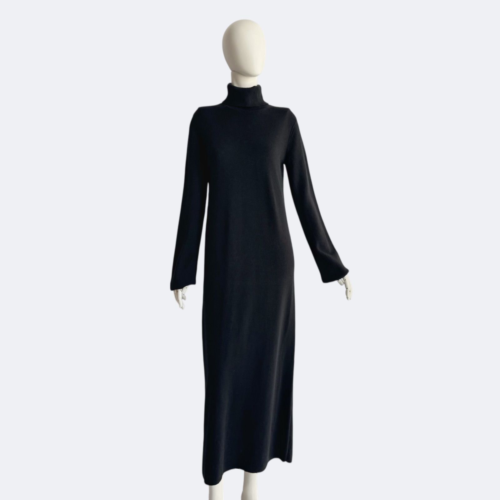 theory luxe ウール タートルネック ニットワンピース ブラック