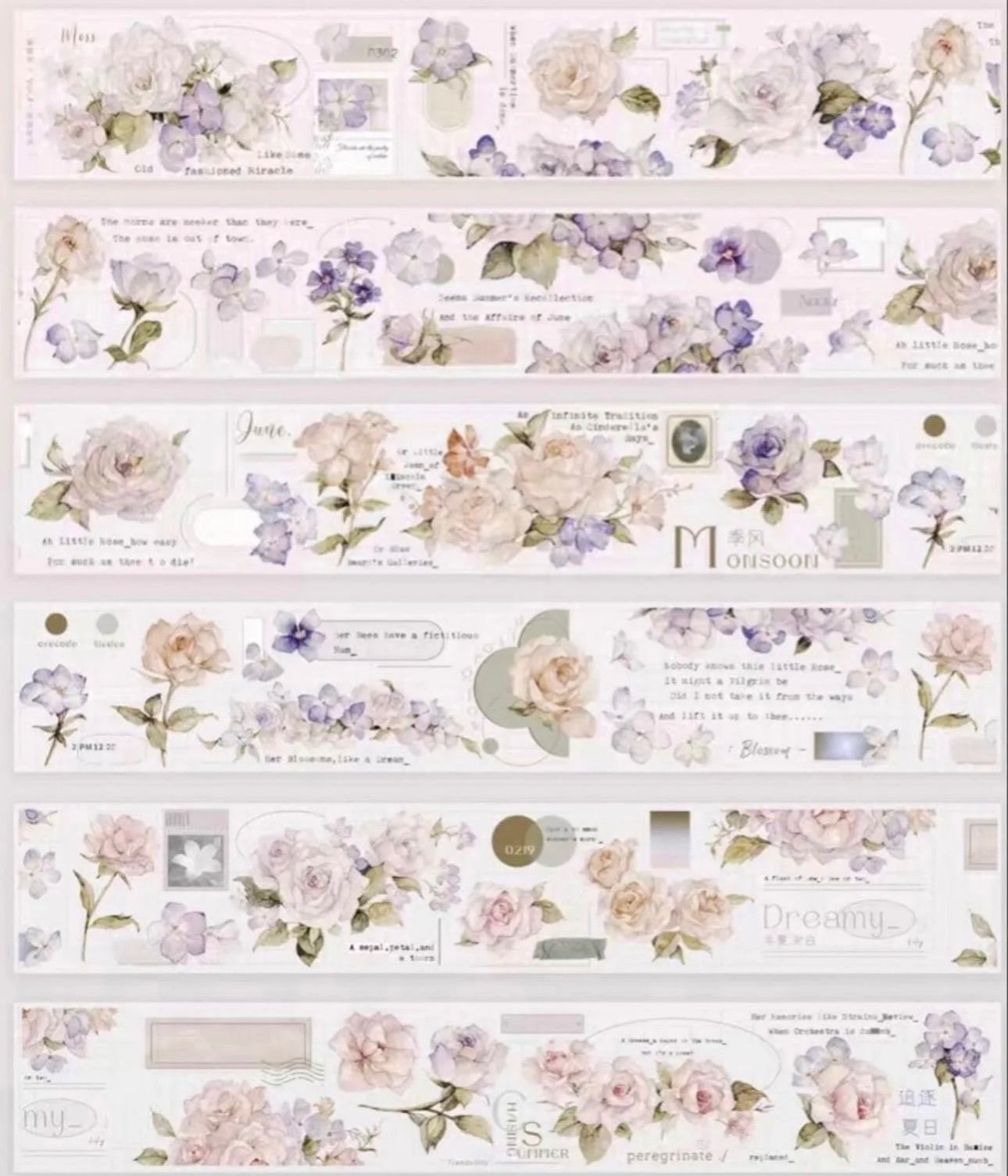  PET 5 cm 10 m 春妩花间 海外マスキングテープ 海外マステ 花 マスキングテープ テープ マスキングテープ