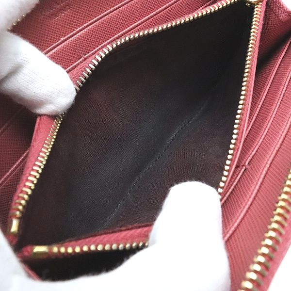 プラダ 長財布 ラウンドファスナー 財布 リボン ピンク ゴールド