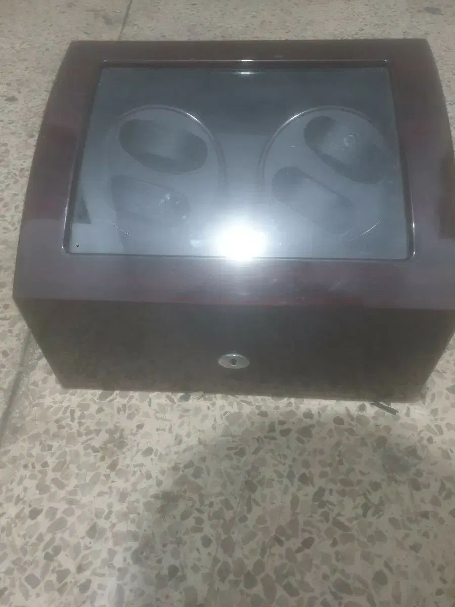 2連 ウッド 時計ワインダー 兼 収納ボックス