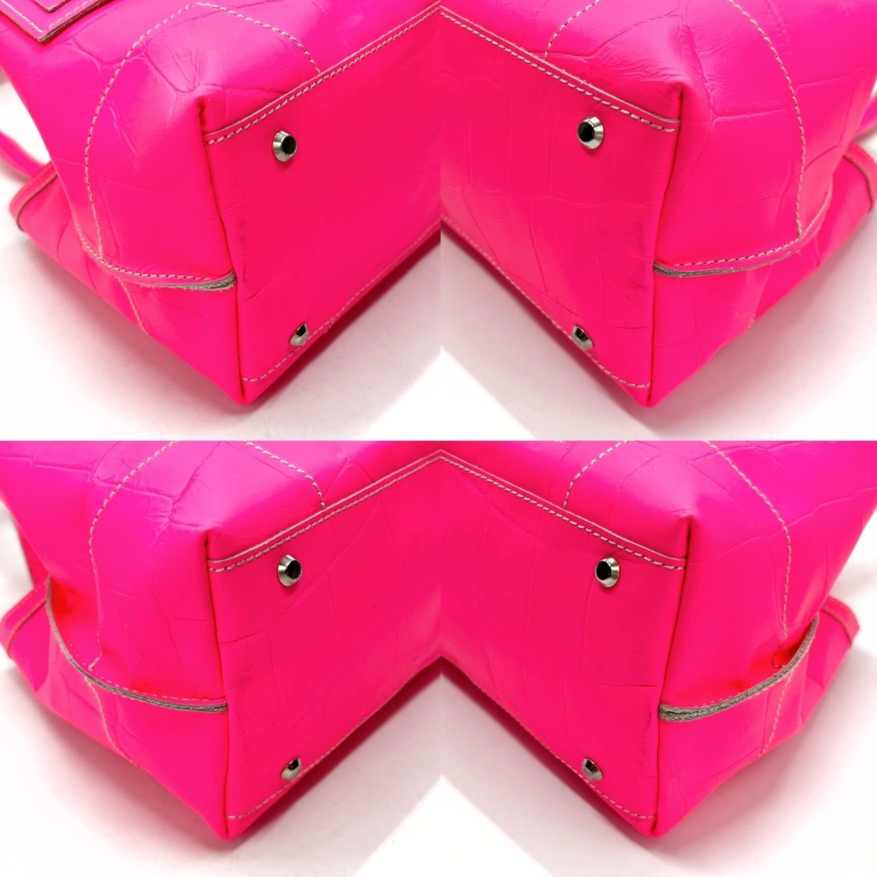 ✨良品✨ Vivienne Westwood Y2K ORB crocodile emboss shocking pink