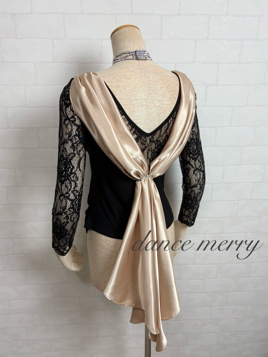 MERRY】新品 社交ダンス 豪華 ツーピース セットアップ 黒 ベージュ