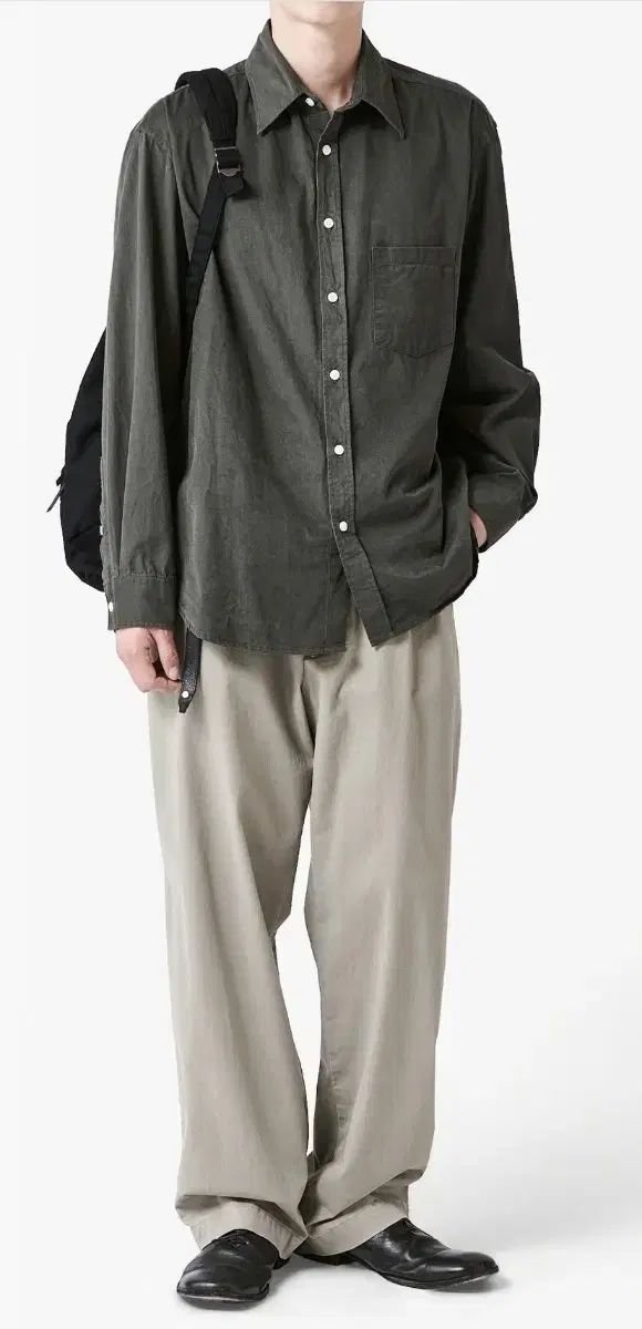 3 L Years ago コットン ドリル ポイカ シャツ チャコール その他 長袖シャツ シャツ