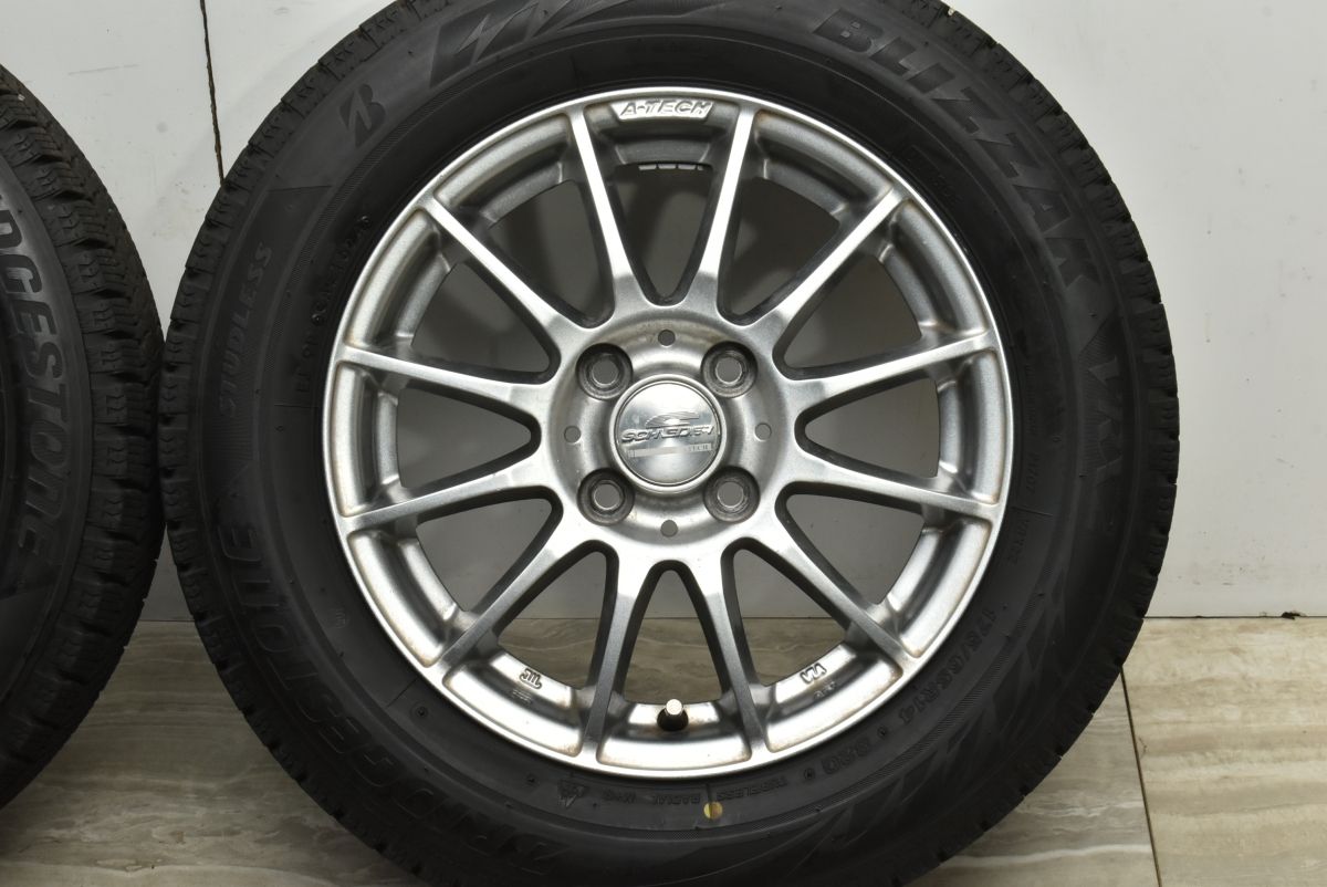  製 バリ溝 シュナイダー 14 in 5 J 45 PCD 100 ブリヂストン ブリザック VRX 2 175 65 R パッソ ヴィッツ ノート デミオ 可 14インチ タイヤ ホイールセット