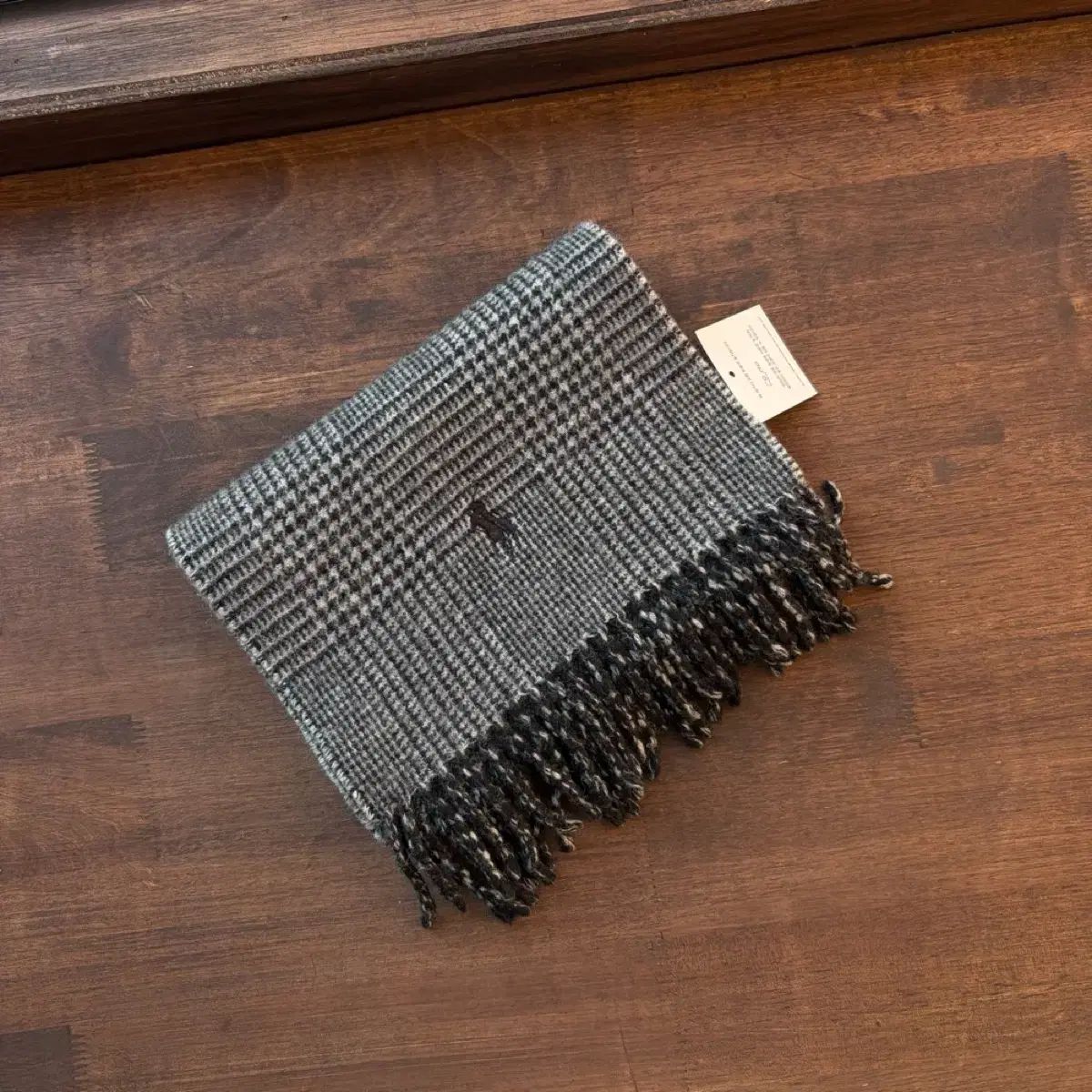 15488 - ポロラルフローレン CHECK ウールマフラー (ラムズウール 80%)