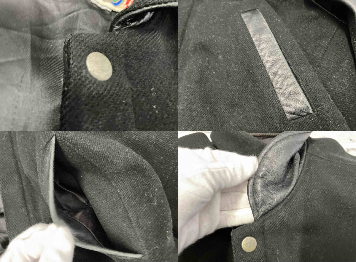 JEFF ジェフ ハミルトン スタジャン 古着 90 s サイズXL相当 ブラック 刺繍 内ポケイニシャル有り