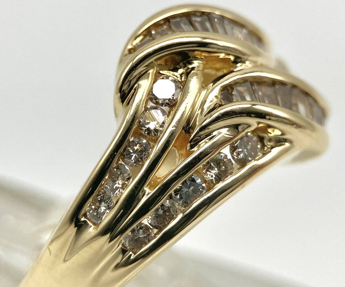 鑑別書付き K18 リング 指輪 #14 14号 ダイヤモンド 0.70ct 6.1g