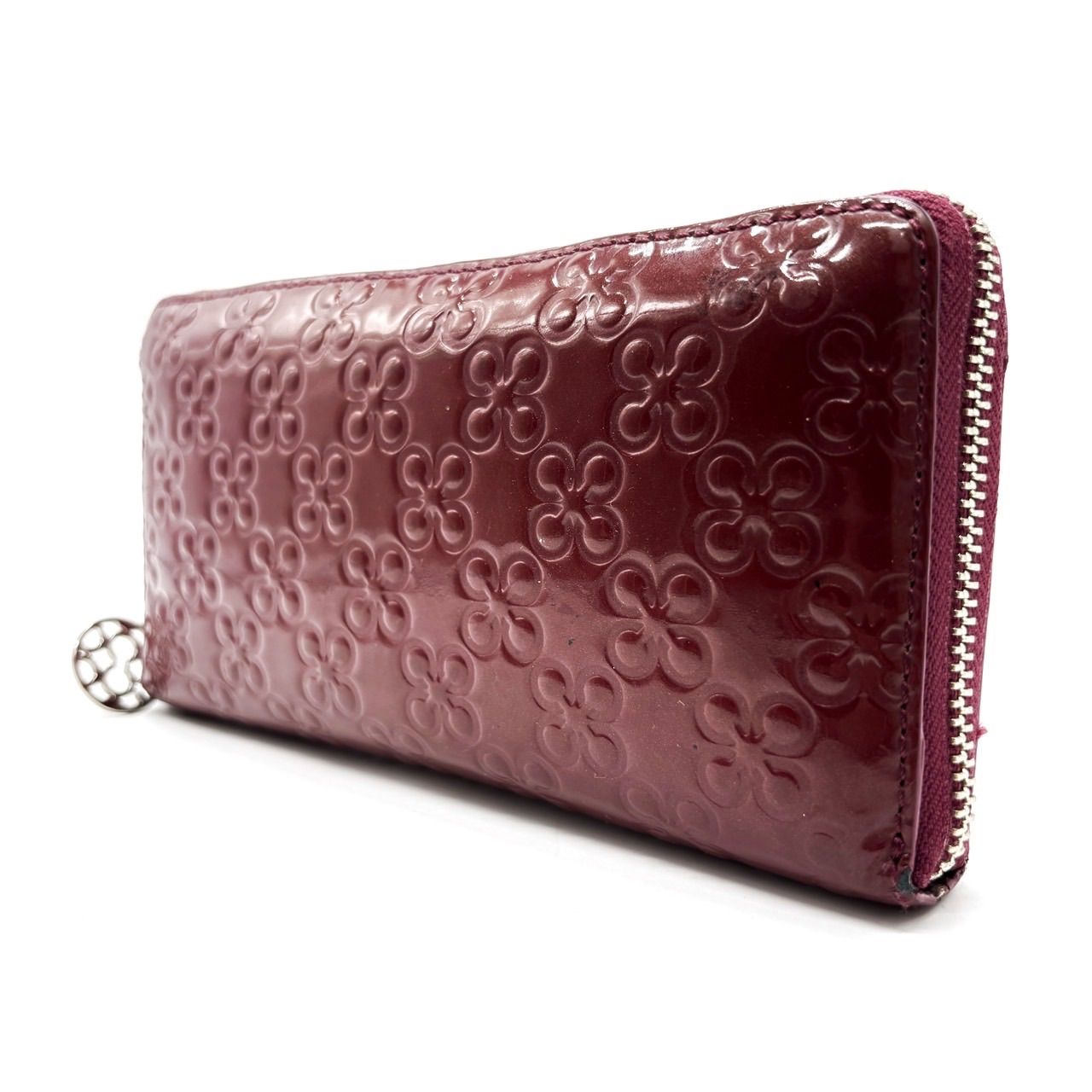 良品】 COACH 長財布 ロングウォレット ラウンドファスナー パテント 