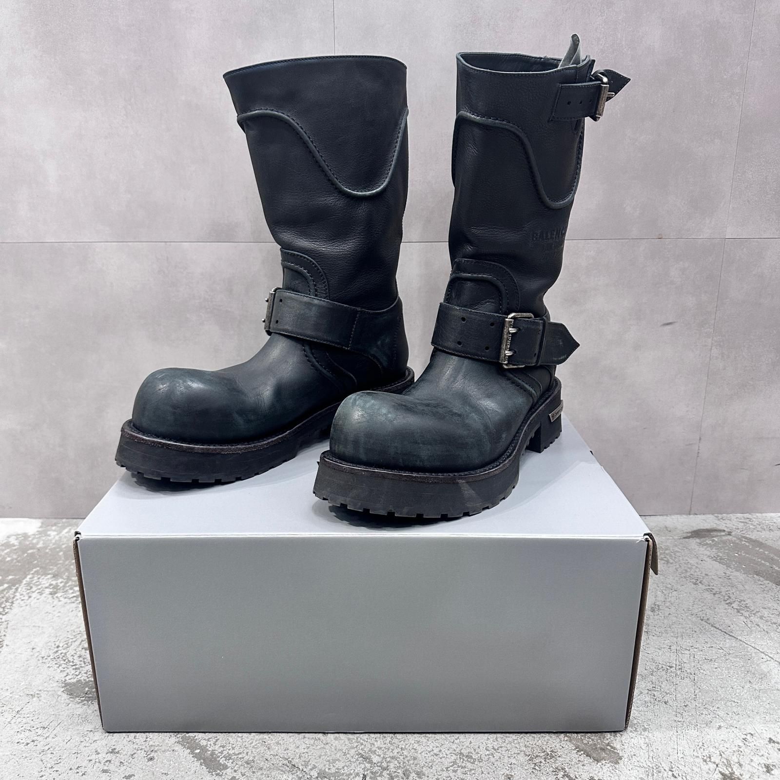 参考上代282700円 BALENCIAGA VENOMブーツ レザーブーツ 厚底靴