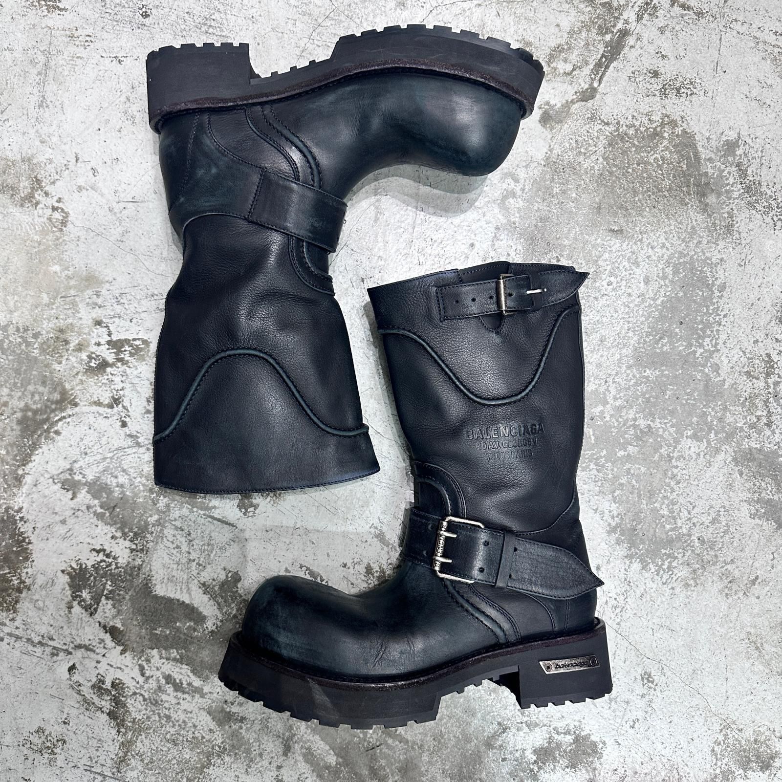 参考上代282700円 BALENCIAGA VENOMブーツ レザーブーツ 厚底靴