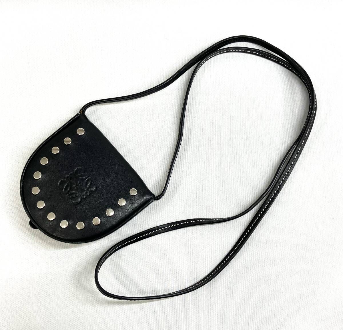 LOEWE ロエベ ミニヒールポーチ コインケース ポシェット レザー ブラック