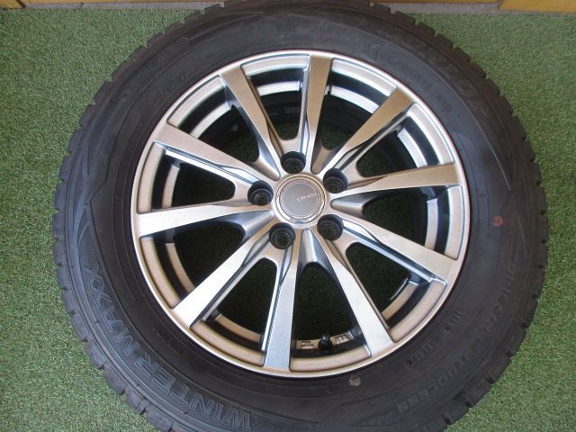 中古】 送料込み グラス 195/65R15 スタッドレスタイヤ4本SET