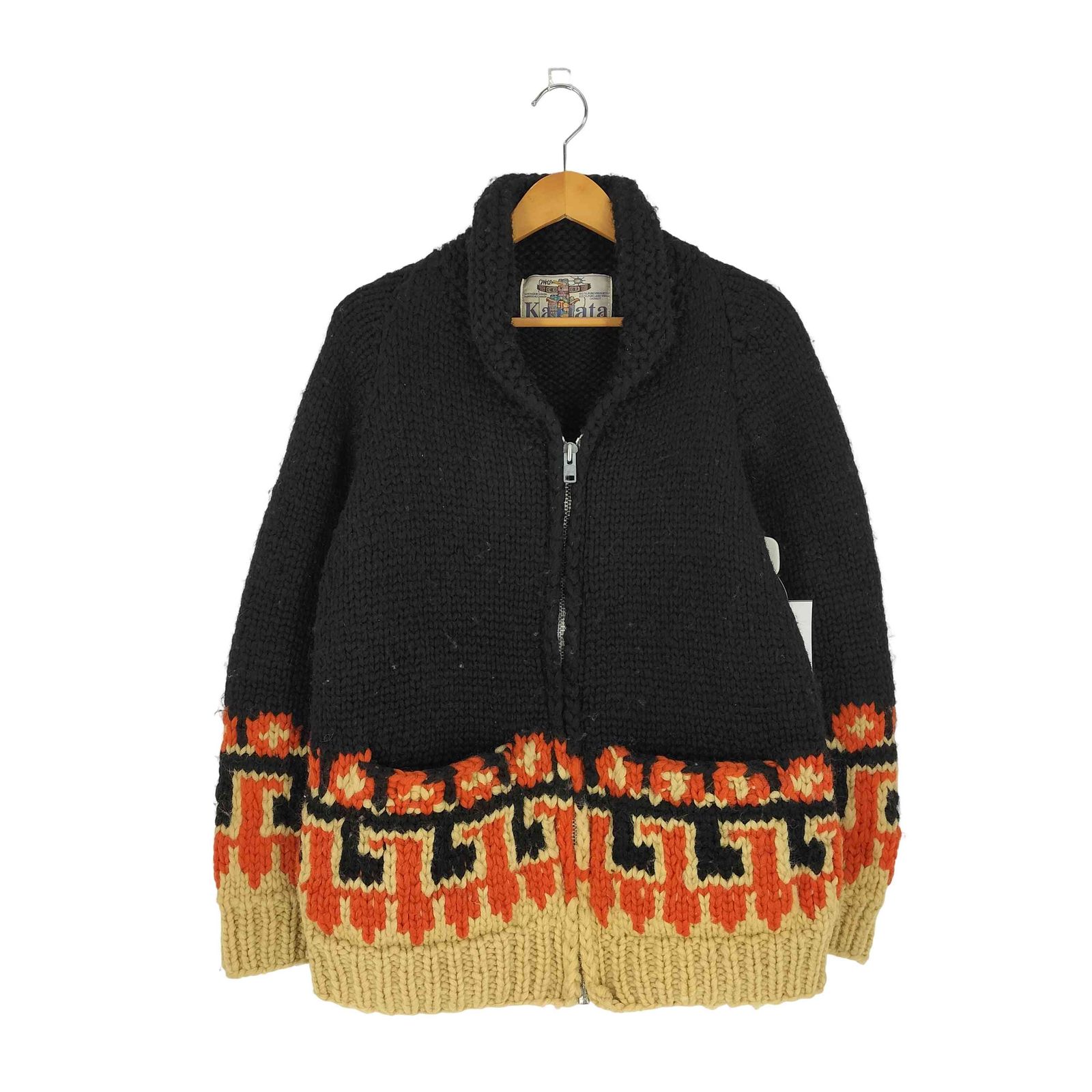 Kanata カナタ ニットカーディガン Kanata ウール ケーブルニット