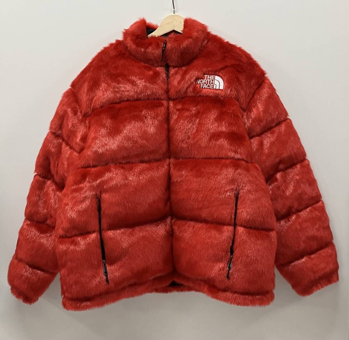 Supreme シュプリーム THE NORTH FACE ダウンジャケット ND920011 20AW Fur Nuptse Jacket サイズXL レッド ベトナム製