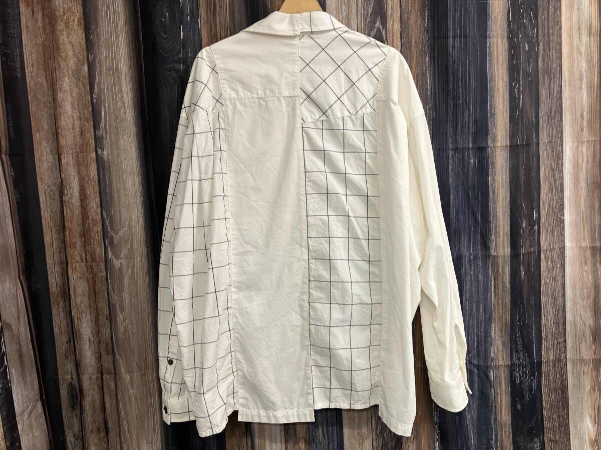 MAISON MIHARA メゾンミハラヤスヒロ 長袖シャツ ホワイト チェック柄 46