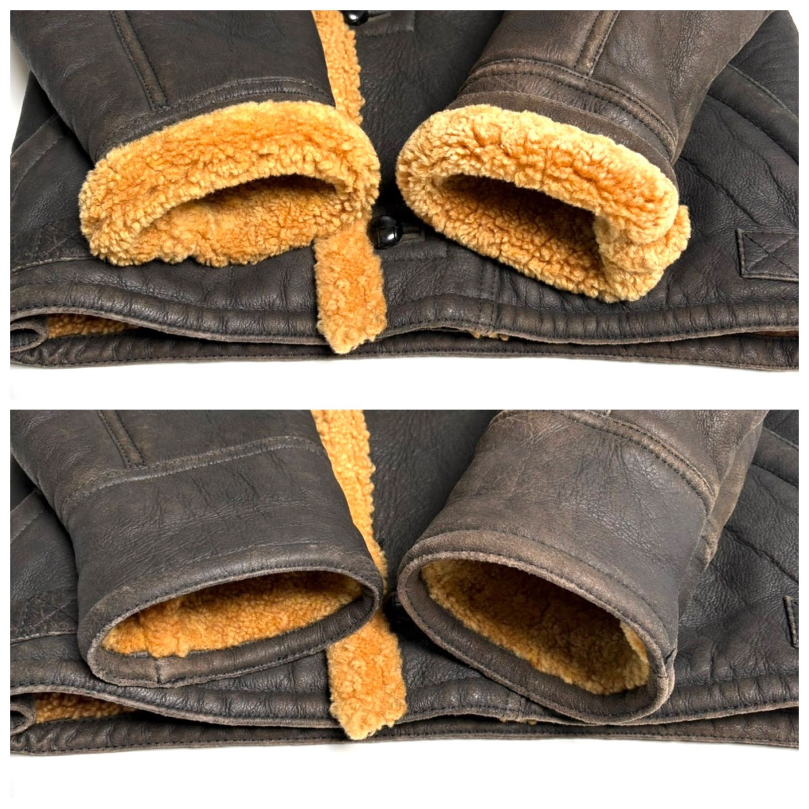 羊革】MASSINI レザージャケット 黒 F リアルムートンライダース