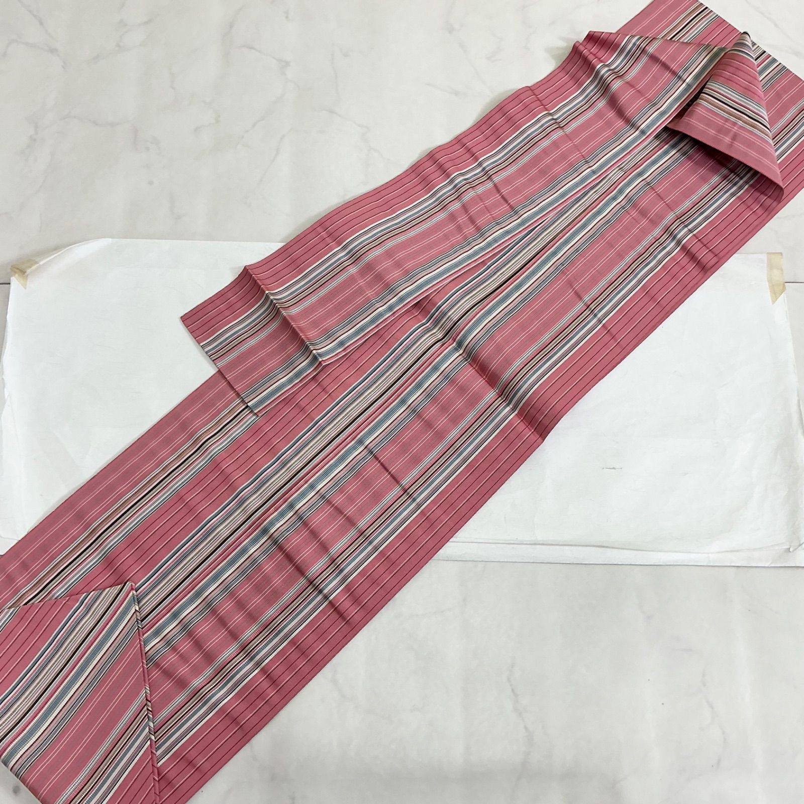  kimono one●kimonoarisa◆♥同然◆本場筑前博多献上◆博多織◆手織◆正絹◆八寸名古屋帯◆長尺●証紙付き●360.5㎝●着物着物帯小紋普段着名古屋帯 名古屋帯 帯