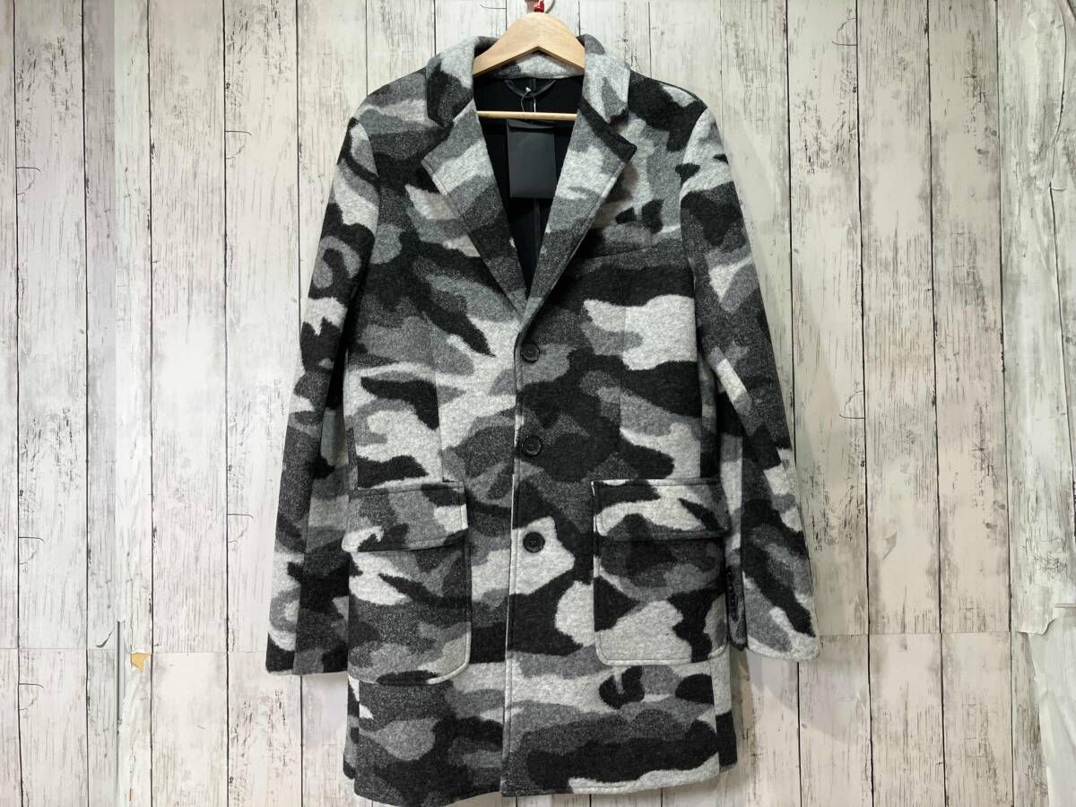 【タグ付き】HYDROCEN ハイドロゲン ジャケット グレー xブラック カモフラ柄 44