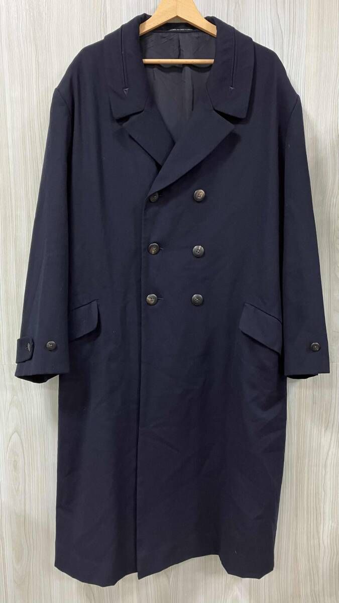 Yohji Yamamoto POUR HOMME ヨウジヤマモト プールオム コート ウールダブルチェスターコート 80 s ネイビー サイズS