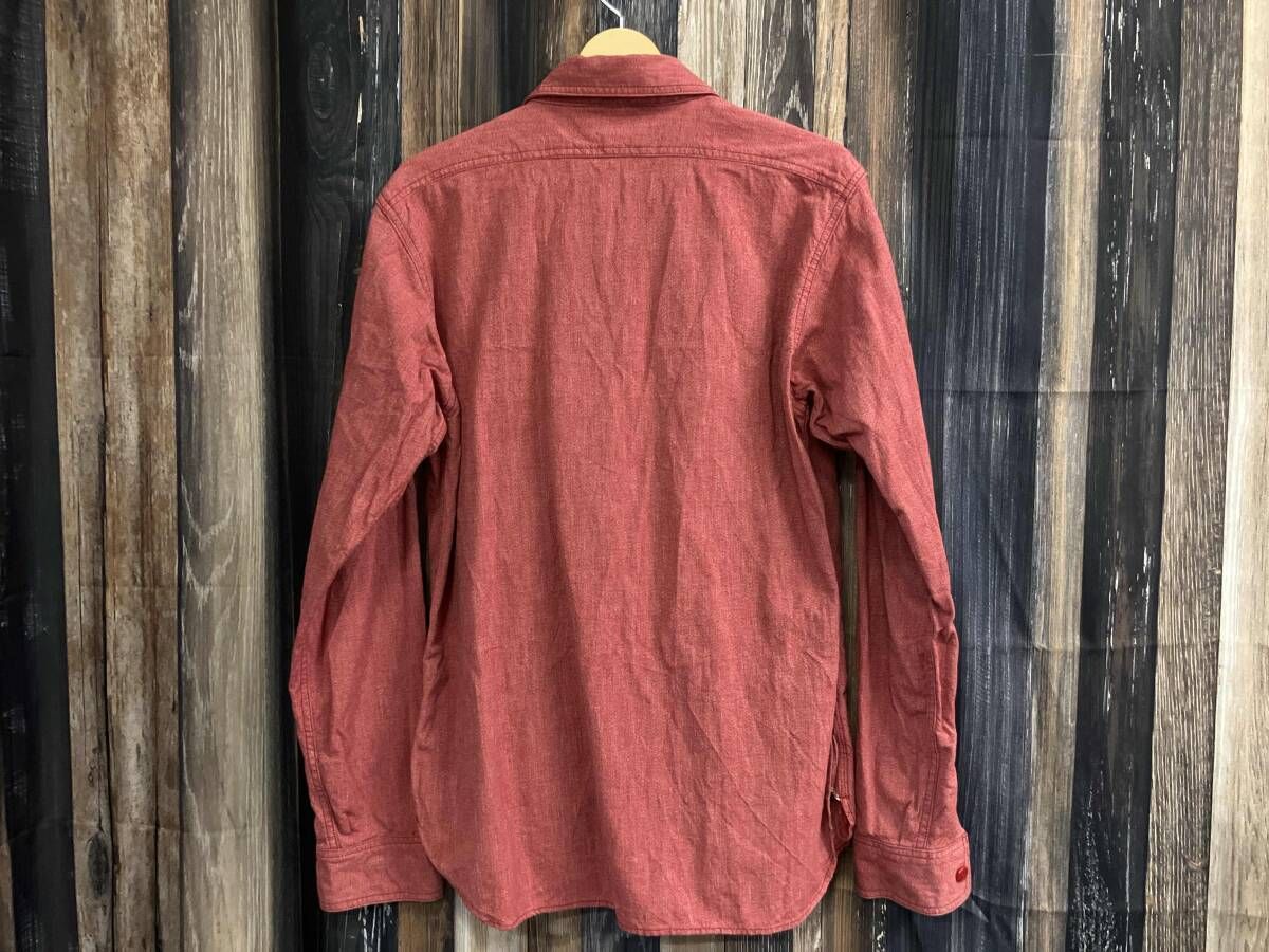 STUDIO D ARTISAN デニム調 長袖シャツ レッド L