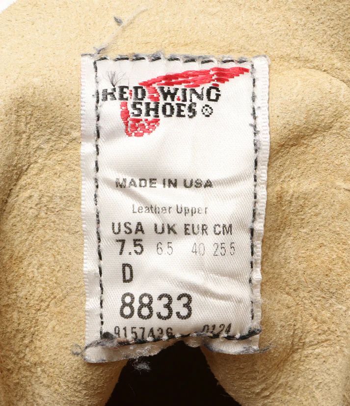  ワークブーツ RED WING classic moc toe 8833 ベージュ 25 5 cm エンジニアブーツ ブーツ 革靴