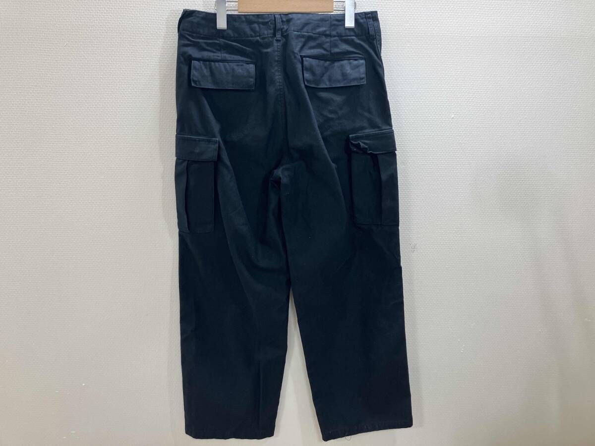 SEA カーゴパンツ 6ポケットパンツ ワークパンツ カジュアルパンツ ワイドシルエット綿パン 黒 1 通年
