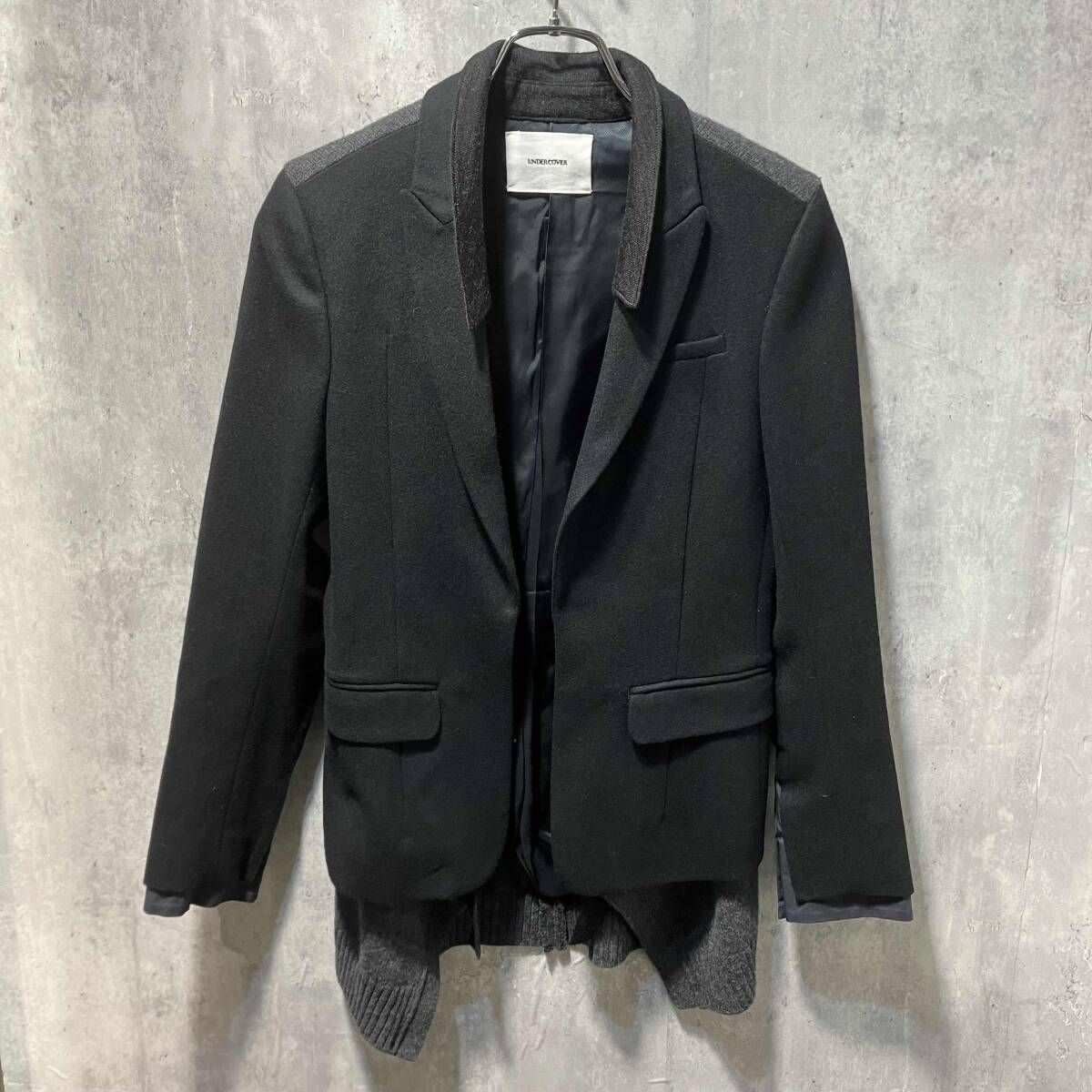 UNDERCOVER ジャケット H1103-1 ニットドッキングシャツ サイズ1 ブラック アンダーカバー