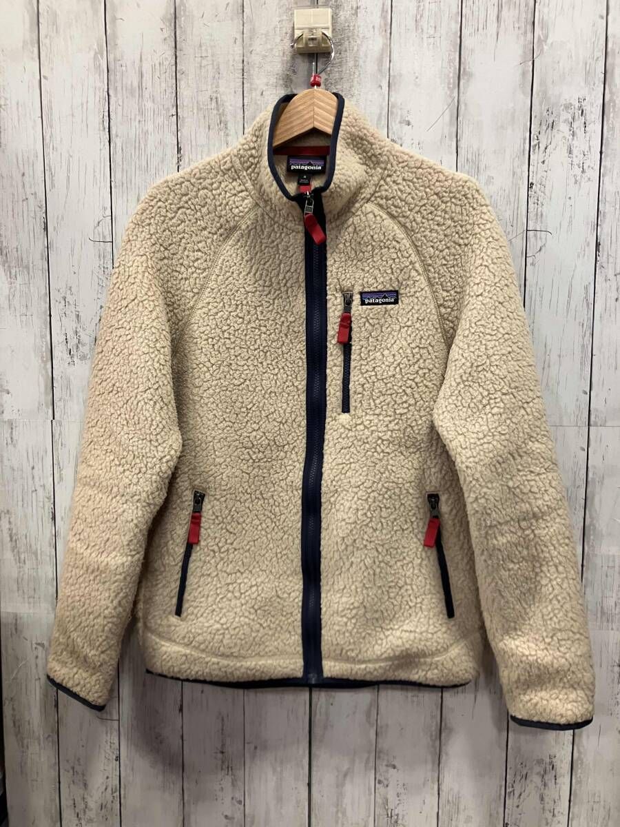 patagonia パタゴニア メンズ フリース RETRO PILE JACKET ベージュ ポリエステル 袖汚れ スリランカ製 サイズM