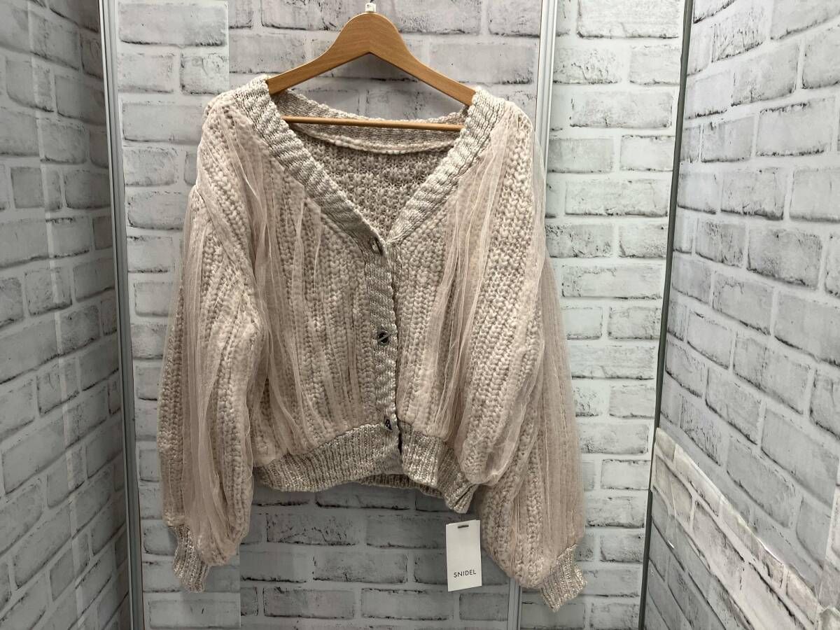 SNIDEL チュールレイヤードカーディガン フリーサイズ ライトピンク スナイデル アクリル