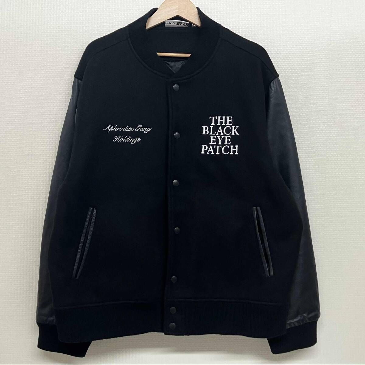 BLACK EYE PATCH APHRODITE GANG LEATHER VARSITY JACKET ブラックアイ 