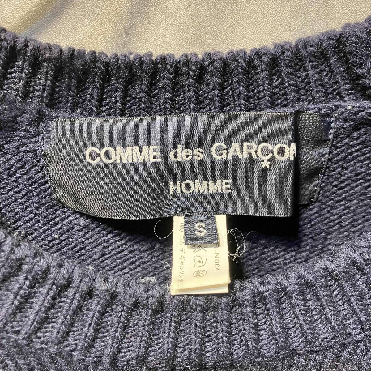 COMME des GARCONS HOMME ニット ウールポリ切替ニット Sサイズ 