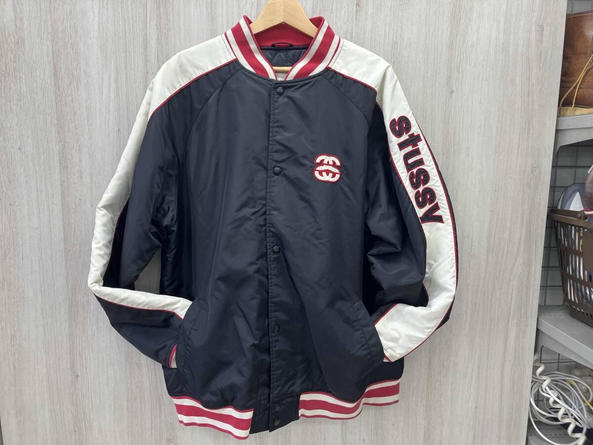 STUSSY ステューシー 00‘s OLD design ステューシーデザイン XL スタジャン ナイロン スタジアム ジャケット 藤沢大庭