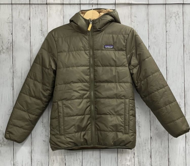 Patagonia パタゴニア ボアジャケット リバーシブル カーキ -キャメル キッズ 130～140 アウトドア