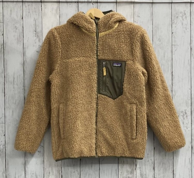 Patagonia パタゴニア ボアジャケット リバーシブル カーキ キャメル キッズ 130～140 アウトドア