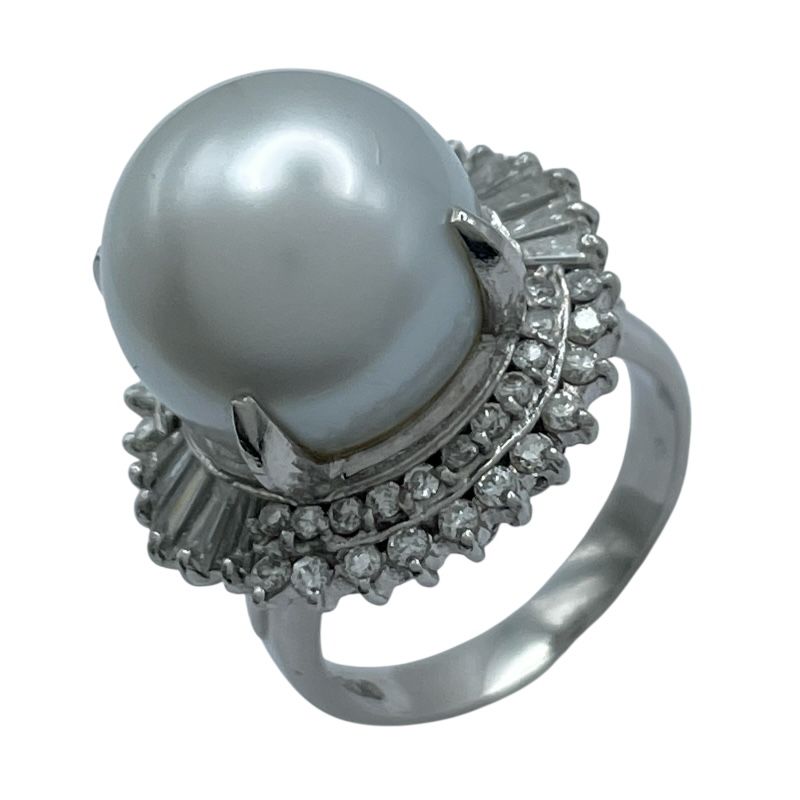 Pt 900 パール ダイヤリング プラチナ ジュエリー