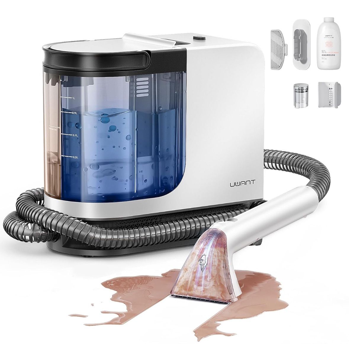 吸引力がパワーアップ 15000 Pa超強吸引力 リンサークリーナー 超強吸引力 カーペットクリーナー2 in 1大容量水タンク 自動洗浄 布洗浄機 絨毯クリーナー 布製品 マットレス ペット用シート 車内 ソファ ぬいぐるみ カーペット 掃除用品