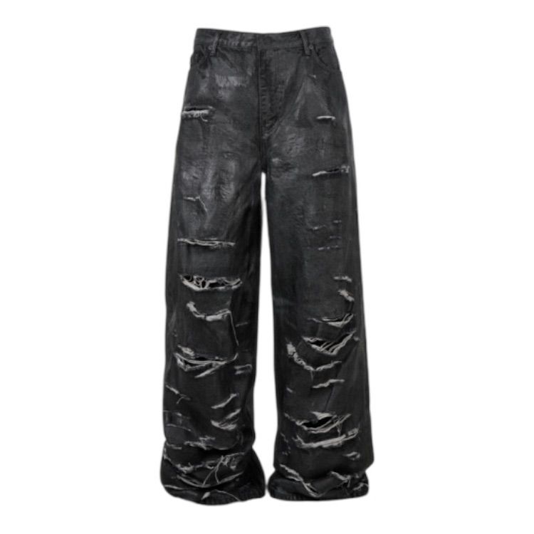 EMOSTANCECLUB MULTI DISTRESSED COATING BAGGY JEANS - メルカリ